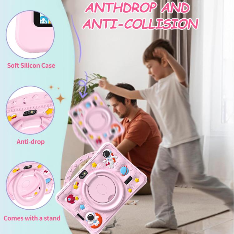 7 inch WiFi Kids Tablet PC with Portable Astronaut Silicone Case, 1GB+16GB, Android 8.0 MTK6735 Quad Core CPU, UK Plug