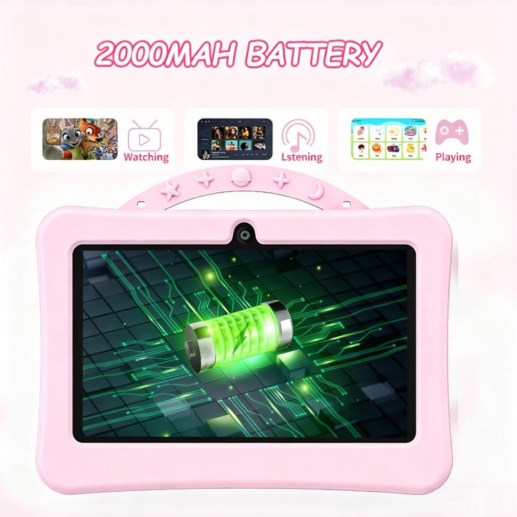 7 inch WiFi Kids Tablet PC with Portable Astronaut Silicone Case, 1GB+16GB, Android 8.0 MTK6735 Quad Core CPU, UK Plug