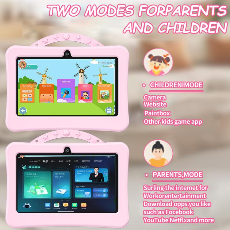 7 inch WiFi Kids Tablet PC with Portable Astronaut Silicone Case, 1GB+16GB, Android 8.0 MTK6735 Quad Core CPU, UK Plug