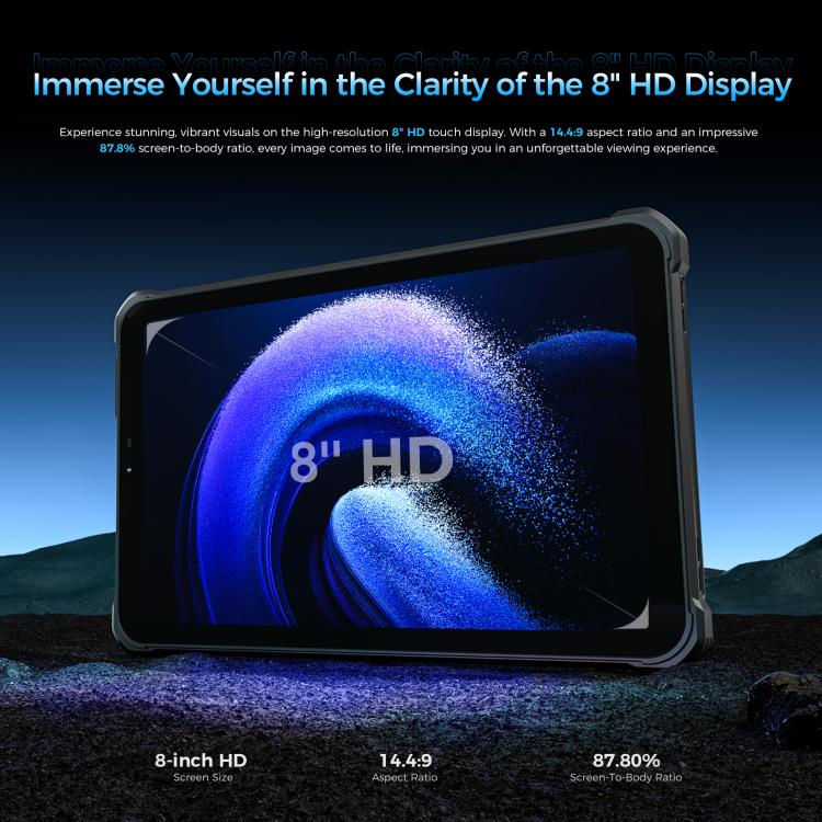 OUKITEL RT3 Plus 4G Network IP68/IP69K Rugged Tablet, 4GB+128GB, 8.0 inch Android 15 MediaTek G81 Octa-Core Support Dual SIM, EU Plug