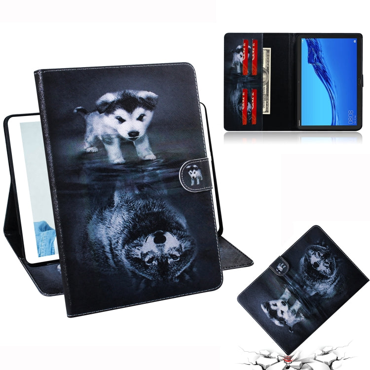 Wolf and Dog Pattern Horizontal Flip Leather Case for Huawei MediaPad M5 Lite 10.1, with Holder & Card Slot & Wallet