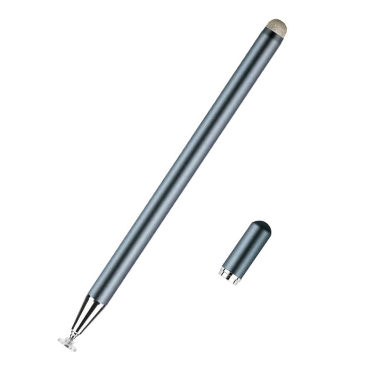 JD02 Universal Magnetic Pen Cap Pan Head + Fiber Cloth 2 in 1 Stylus Pen for Smart Tablets and Mobile Phones — Black