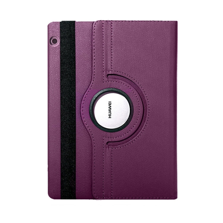 Litchi Texture Horizontal Flip 360 Degrees Rotation Leather Case for Huawei MediaPad T5 10.1, with Holder