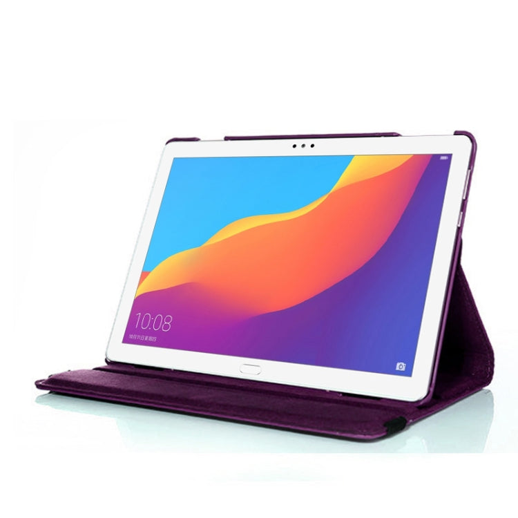 Litchi Texture Horizontal Flip 360 Degrees Rotation Leather Case for Huawei MediaPad T5 10.1, with Holder