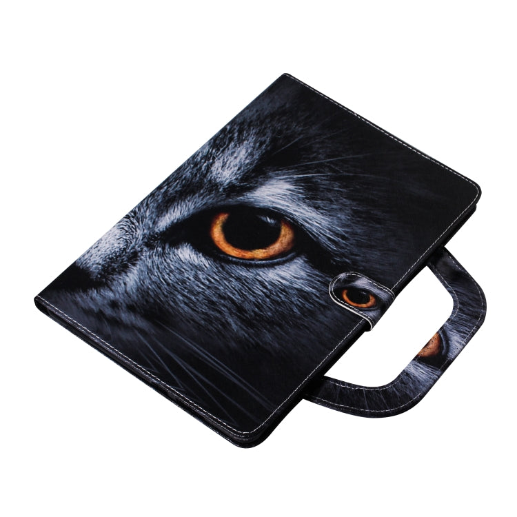 Half-Faced Cat Pattern Horizontal Flip Leather Case for Huawei MediaPad M5 Lite 8 / Honor Tab 5, with Holder & Card Slot & Wallet