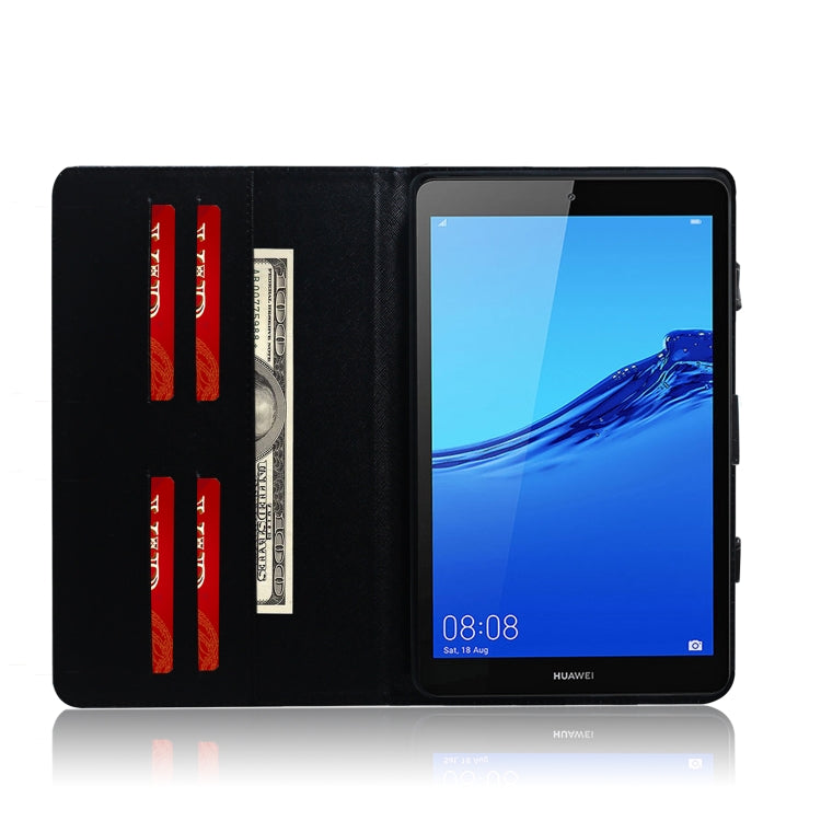 Half-Faced Cat Pattern Horizontal Flip Leather Case for Huawei MediaPad M5 Lite 8 / Honor Tab 5, with Holder & Card Slot & Wallet