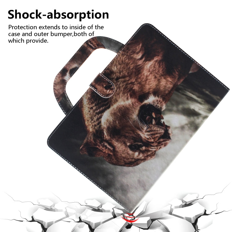 Lion Pattern Horizontal Flip Leather Case for Huawei MediaPad M5 Lite 8 / Honor Tab 5, with Holder & Card Slot & Wallet