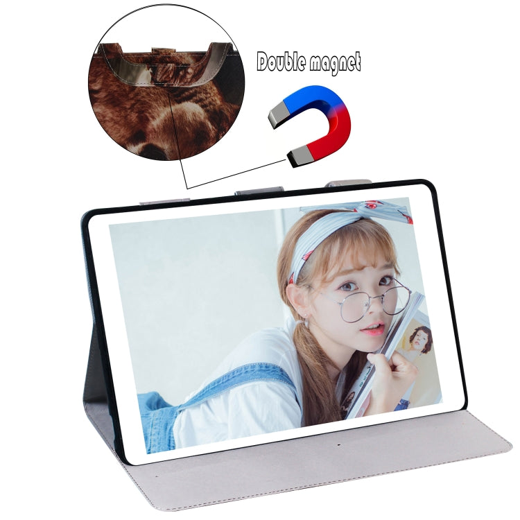 Lion Pattern Horizontal Flip Leather Case for Huawei MediaPad M5 Lite 8 / Honor Tab 5, with Holder & Card Slot & Wallet