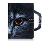 Half-Faced Cat Pattern Horizontal Flip Leather Case for Amazon Kindle Fire HD 10 2015/2017, with Holder & Card Slot & Wallet