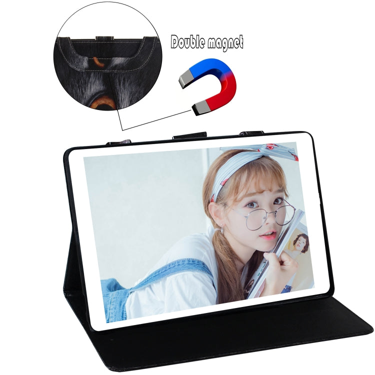Half-Faced Cat Pattern Horizontal Flip Leather Case for Amazon Kindle Fire HD 10 2015/2017, with Holder & Card Slot & Wallet