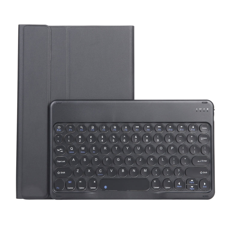 YAK10 2 in 1 Detachable Round Keycap Bluetooth Keyboard + Lambskin Texture TPU Protective Leather Tablet Case with Holder for Lenovo Qitian K10 TB-X6C6X