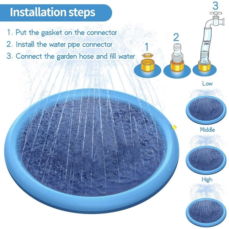 PVC Sprinkler Splash Mat for Kids Outdoor Lawn Water Fun, Diameter: 190cm