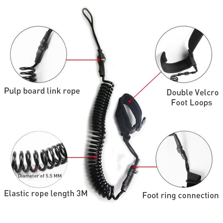 Windsurfboard Safety Rope, Length: 3m Max, Rotatable Foot Rope