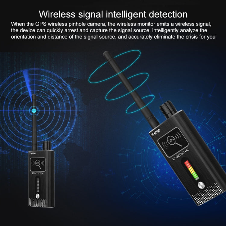 T-6000 GPS Signal Lens RF Tracker WiFi GSM Bug Detector, T-6000 Gold