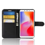 Litchi Texture Horizontal Flip Leather Case for Xiaomi Redmi 6A, with Wallet & Holder & Card Slots
