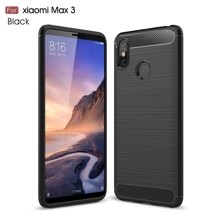 Brushed Texture Carbon Fiber Shockproof TPU Case for Xiaomi Mi Max 3