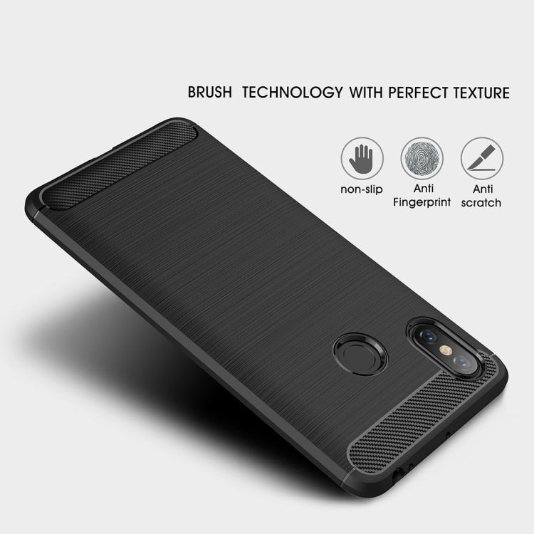 Brushed Texture Carbon Fiber Shockproof TPU Case for Xiaomi Mi Max 3