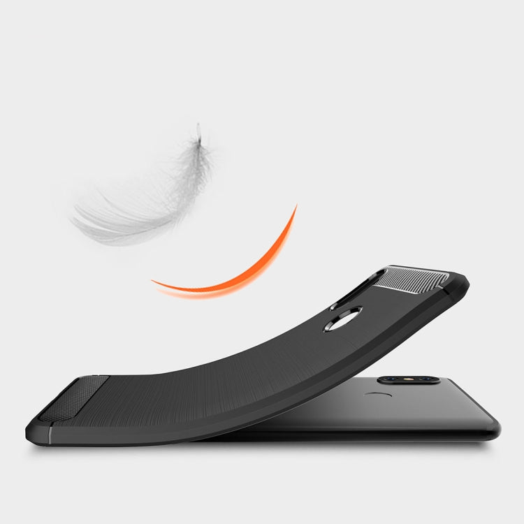Brushed Texture Carbon Fiber Shockproof TPU Case for Xiaomi Mi Max 3