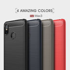 Brushed Texture Carbon Fiber Shockproof TPU Case for Xiaomi Mi Max 3