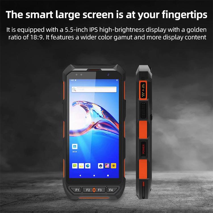 5.5 inch Android 10 IP65 Handheld Industrial Data Terminal Barcode Scanner, Style: RFID UHF + NFC HF