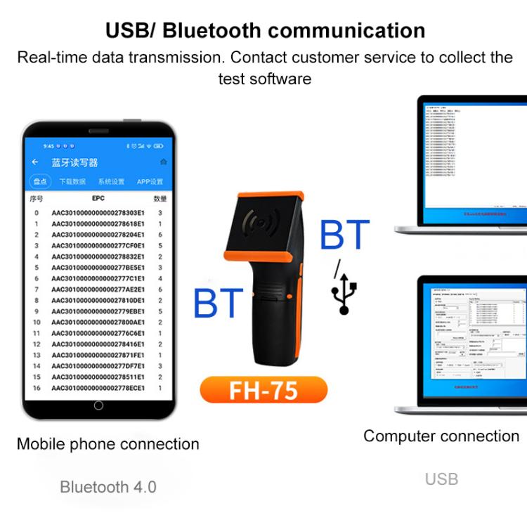 UHF 915M Inventory Terminal RF Tag Handheld RFID Bluetooth Reader, Reading Distance: 0-3m — view 3