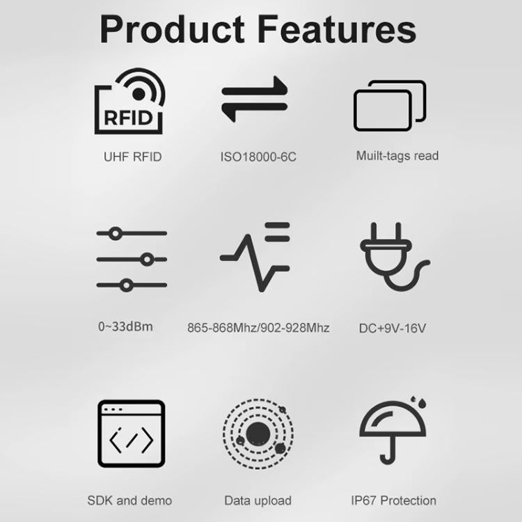 UHF RFID Long Range 9dBi Integrated Reader with E710 Chip, Style: Add WiFi Communication