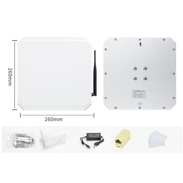 UHF RFID Long Range Integrated Reader with Built-in 9dBi Antenna, Style: Add WiFi Communication — EU Plug