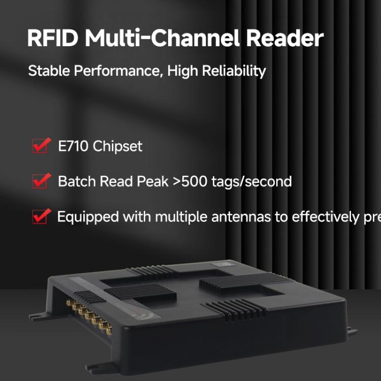 Writer with Impinj E710 Module, Fixed UHF Industrial Long-Range Reader for Warehouse Management, 8-Channel RFID Reader
