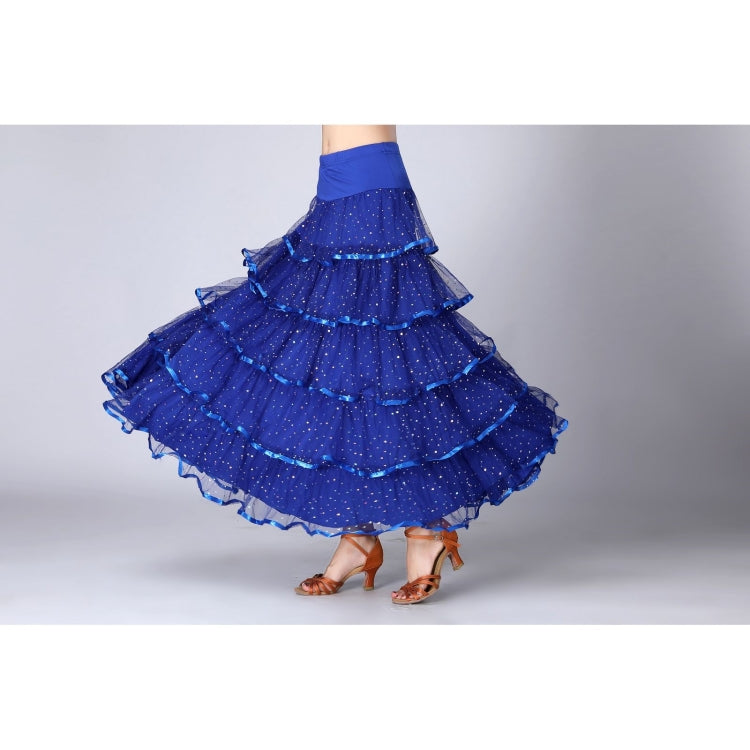 Sequin Swing Modern Dance Long Skirt Competition Costume — view 9