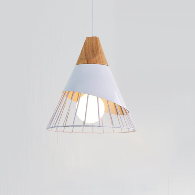 E27 Modern Lighting Iron Solid Wood Pendant Light Hanging Lamp — view 10