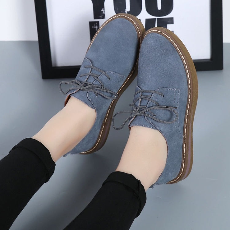 Suede Flat Bottom Lace-up Wear Resistant Fashion Casual Shoes for Woman — view 13