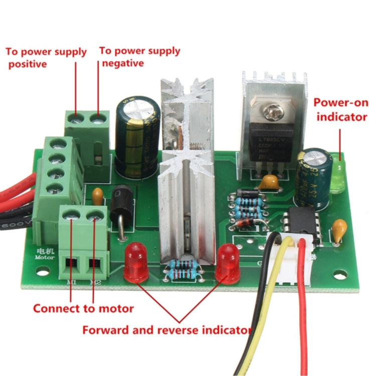 PWM Motor Speed Controller Regulator Reversible Control Forward/Reverse Switch, LDTR-WG0266 DC 6-30V 200W 16KHz