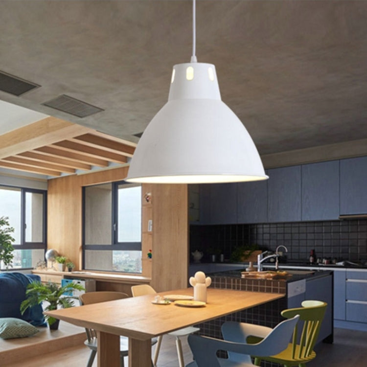 Simple Modern Aluminum Industrial and Mining Engineering Fresh Fruit Market Chandelier without Light Source — White