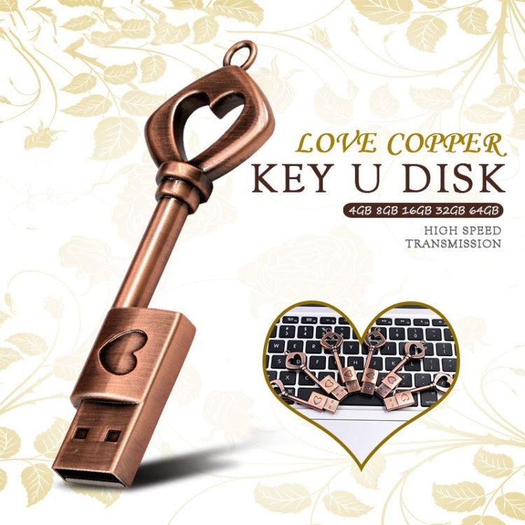 MicroDrive 64GB USB 2.0 Copper Love Key U Disk — view 5