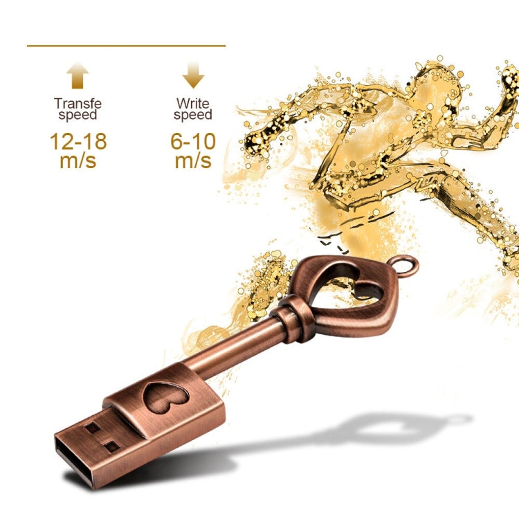 MicroDrive 64GB USB 2.0 Copper Love Key U Disk — view 6