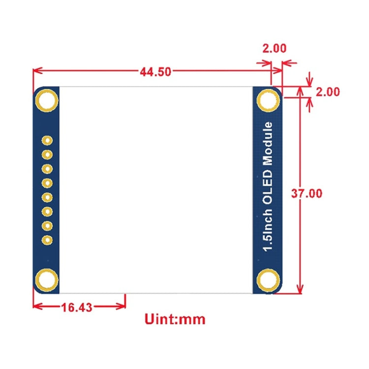 Waveshare General 1.5 inch 128x128 OLED Display Module, SPI/I2C interface — view 6