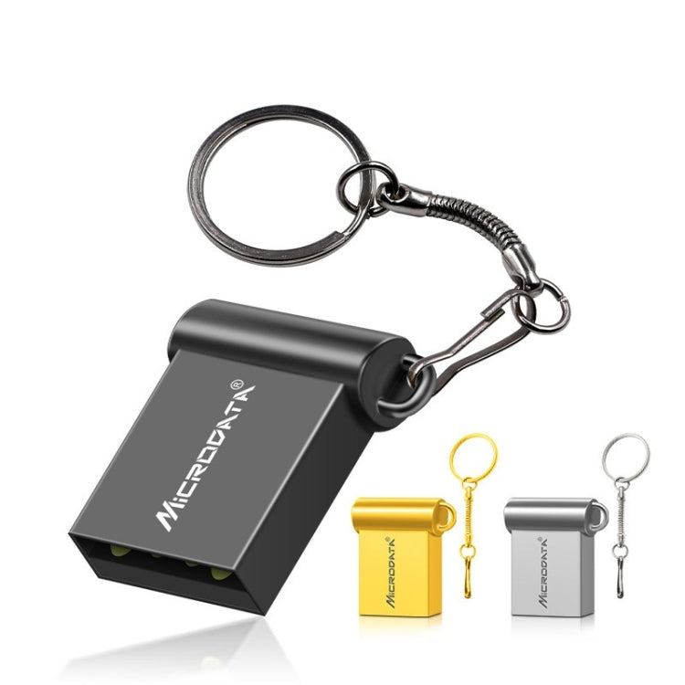 MiCRODATA 32GB USB 2.0 Computer Car Two-use Mini U Disk(Silver Grey) — Black