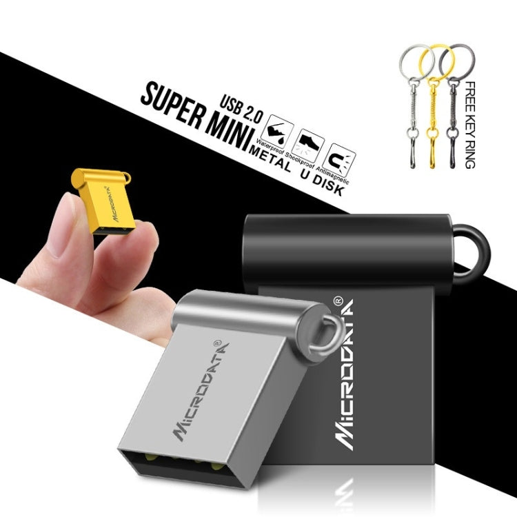 MiCRODATA 32GB USB 2.0 Computer Car Two-use Mini U Disk(Silver Grey) — Gold
