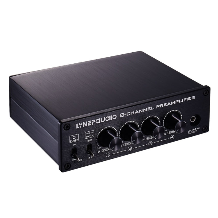 LINEPAUDIO B981 Pro 8-ch Pre-amplifier Speaker Distributor Switcher Speaker Comparator, Signal Booster with Volume Control & Earphone / Monitor Function