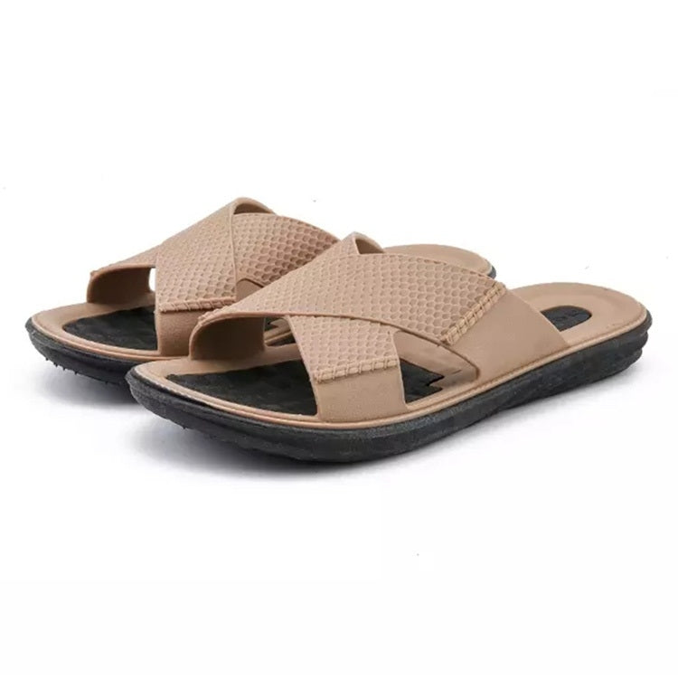 Casual Fashion Beach Sandals Slippers for Men (Color:Khaki Size:44), 39, 42, 44 — Khaki