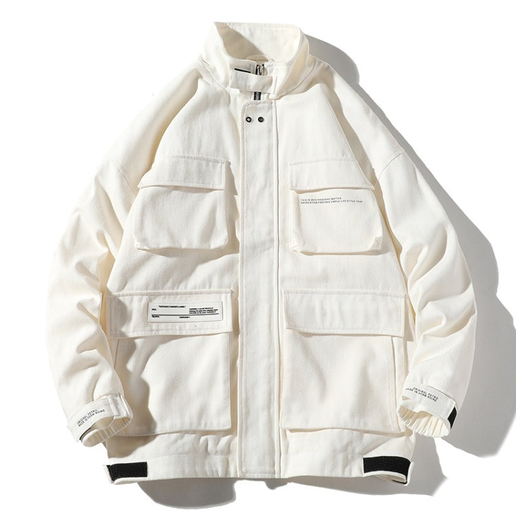 Trend Multi-pockets Top Loose Coat Simple Casual Jacket for Men