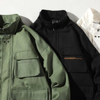 Trend Multi-pockets Top Loose Coat Simple Casual Jacket for Men