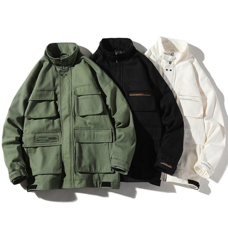 Trend Multi-pockets Top Loose Coat Simple Casual Jacket for Men