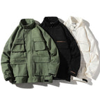 Trend Multi-pockets Top Loose Coat Simple Casual Jacket for Men