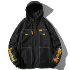Hooded Casual Letter Print Tooling Denim Jacket for Men