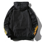 Hooded Casual Letter Print Tooling Denim Jacket for Men