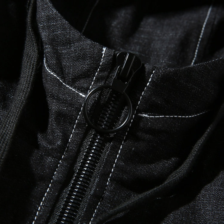 Hooded Casual Letter Print Tooling Denim Jacket for Men