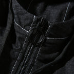 Hooded Casual Letter Print Tooling Denim Jacket for Men