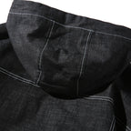 Hooded Casual Letter Print Tooling Denim Jacket for Men
