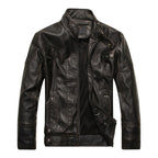 Men Plus Velvet Fashion Leather Jacket Motorcycle Coat